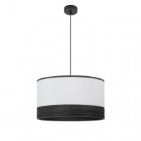 Distribuidor - Lâmpadas Diversas | Colgantes Moderno | COLGANTE OLGA 1XE27 NEGRO/BLANCO-MAD.NEGRA REGX50X50 CM Ref: 190095009